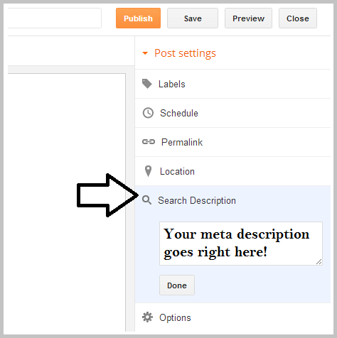 how to add a meta description to a blog post