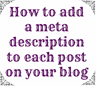 how to add a meta description to each blog post