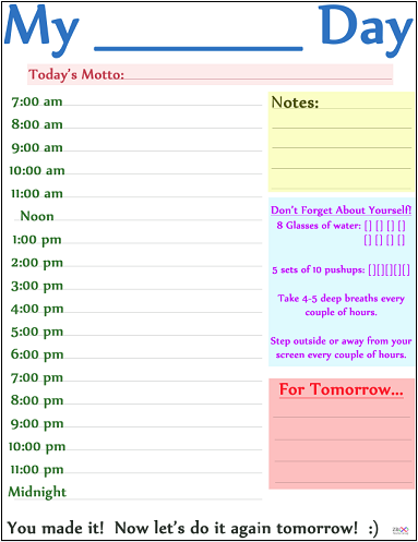 my crazy day printable