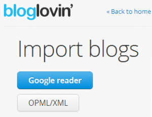 import blog to bloglovin